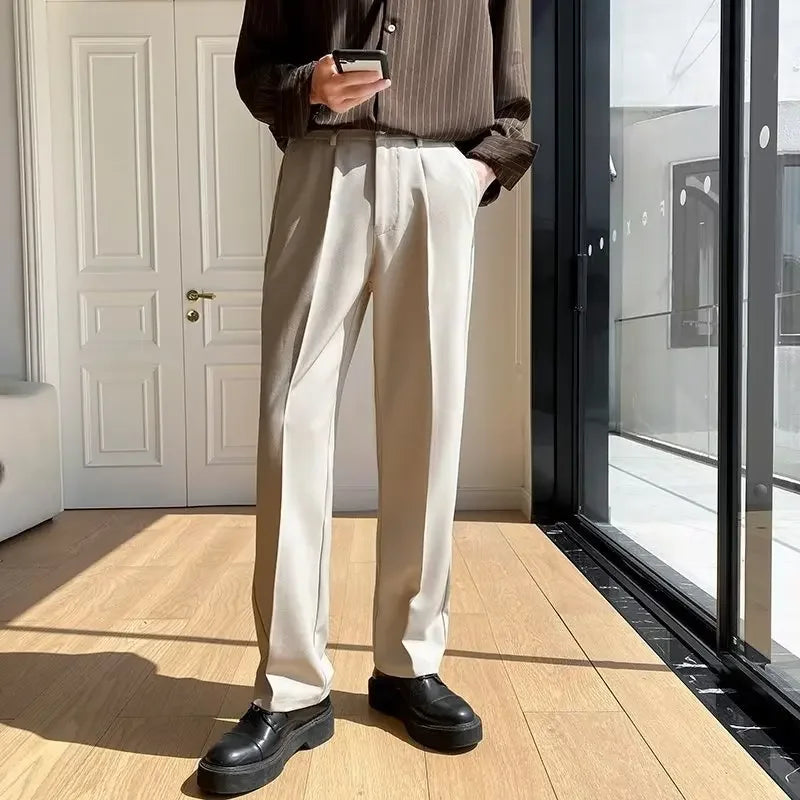 Men's Wide-Leg Suit Trousers