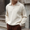 Men's Solid V-Neck Polo Knit Shirt