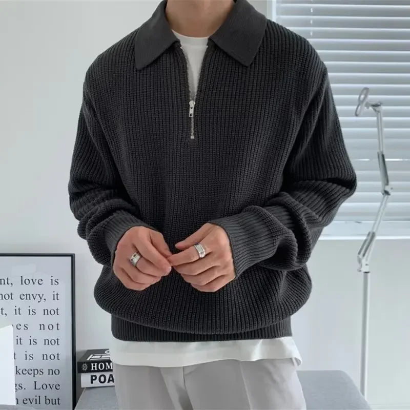 Men's Half-Zip Knitted Sweater