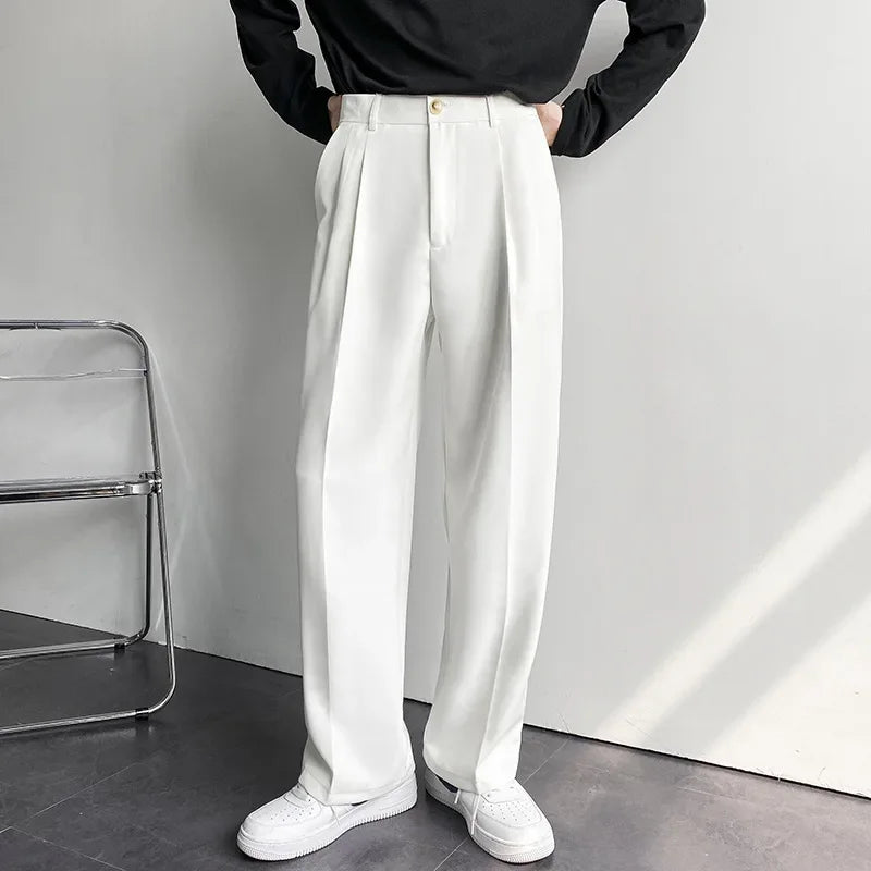 Men's Wide-Leg Suit Trousers