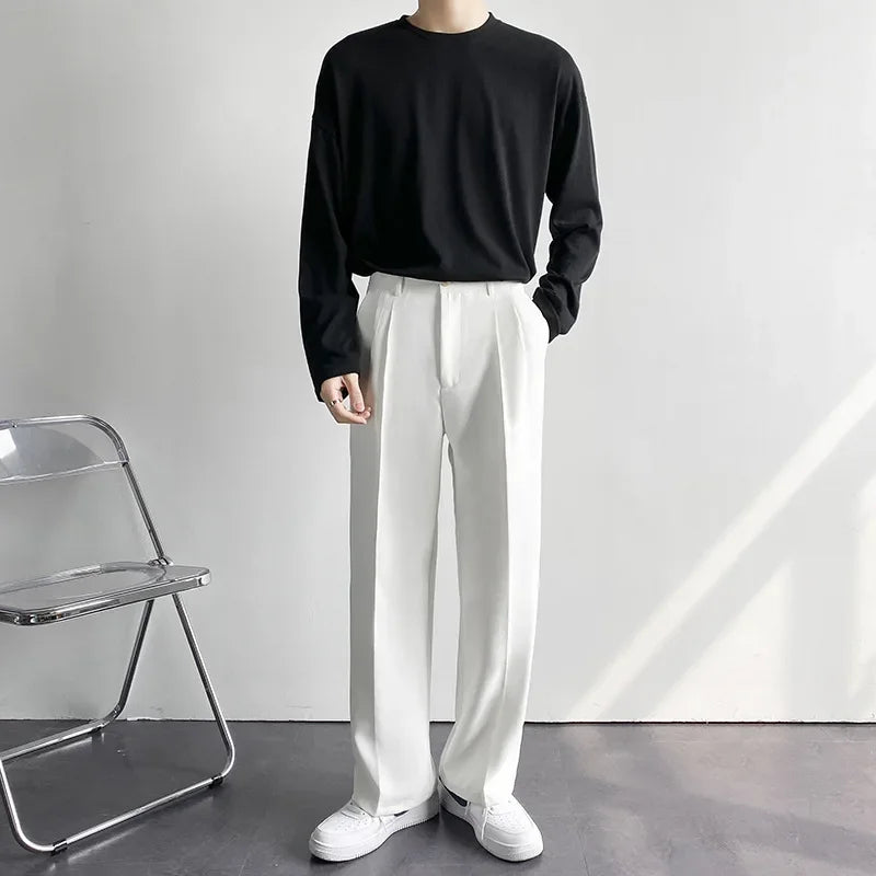 Men's Wide-Leg Suit Trousers