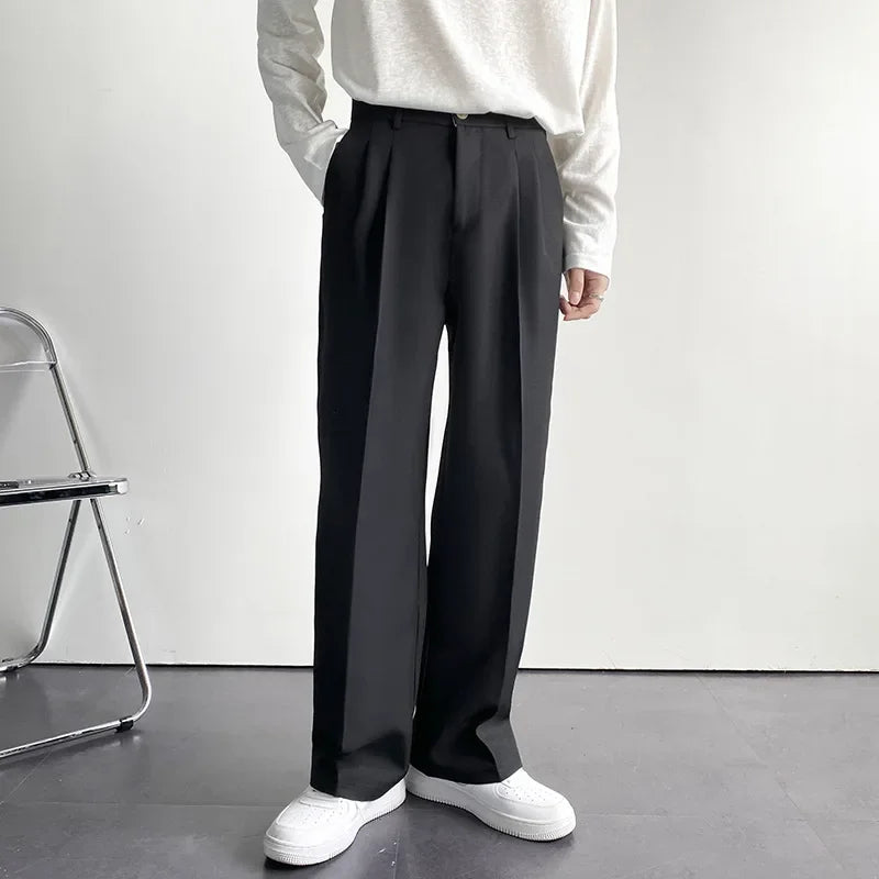 Men's Wide-Leg Suit Trousers