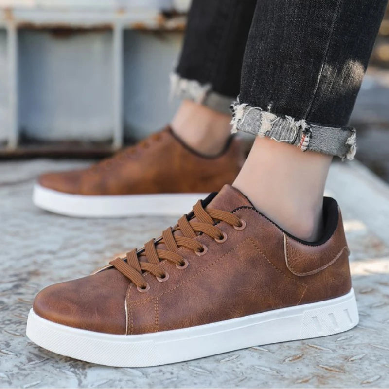 Classic Men's Leather Platform Shoes – Trendy Spring/Summer Casual Style